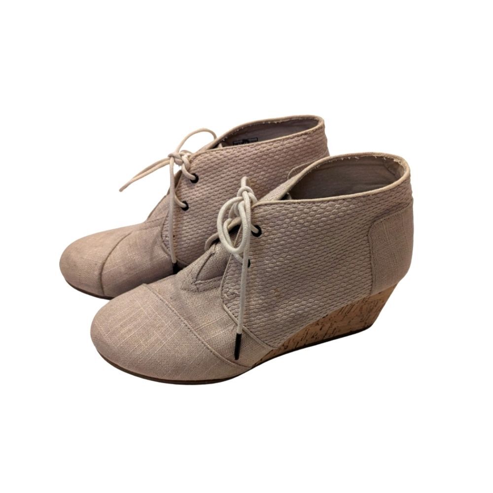 Tom's | Size 10 Cork Wedge Heel in Taupe